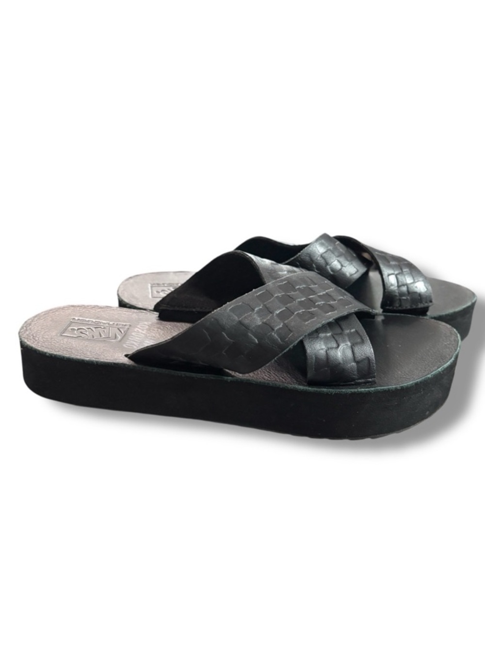 Vans Karina Rozunko UltraCush Mega Platform Leather Cross Strap Sandals 9